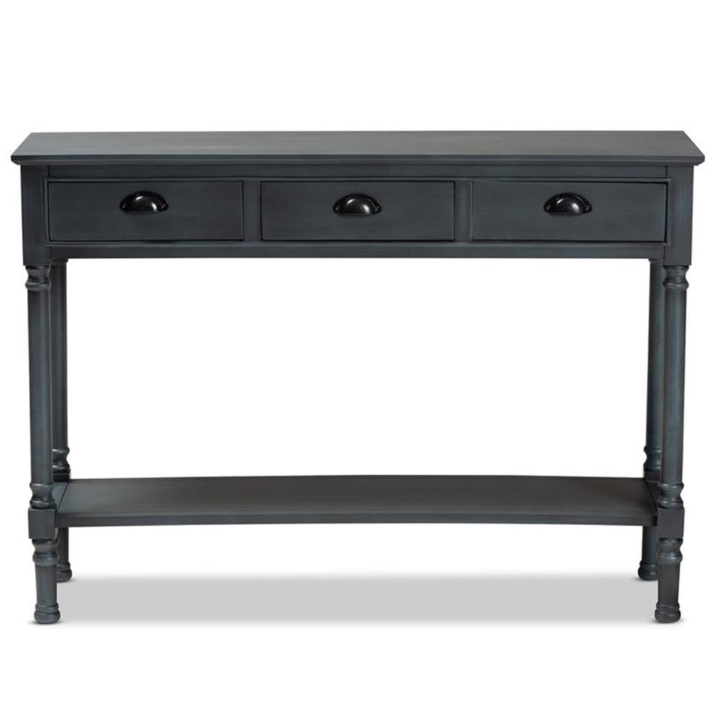 Baxton Studio Garvey French Provincial Grey Finished Wood 3-Drawer Entryway Console Table