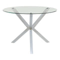 Coaster 120760-CO Vance Contemporary Glass Top Round Dining Table, in Chrome.