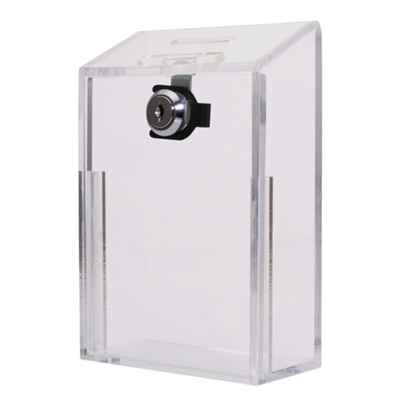 Rectangular Acrylic Donation Suggestion Collection Box Pre Drilled Holes For Wall Mounted Or Retail Countertop Tip Box With Slan