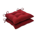 Pillow Perfect Outdoor/Indoor Pompeii Tufted Seat Cushions (Square Back), 19' X 18.5', Red, 2 Pack