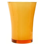 Gedy By Nameek'S Au98-67 Gedy Flaca Aucuba Tumbler, 1'' L X 3.41'' W, Transparent, 3.41'' X 3.41'' X 4.68'', Orange
