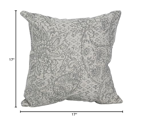 Blazing Needles Square Jacquard Throw Pillows, 17", Paislfrt Mica 4 Count