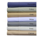 Abripedic 22 Inch Deep Pocket Solid Ivory Queen 300Tc Sheet Set, Breathable Crispy Soft Percale Bed Sheets