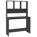 Vidaxl Engineered Wood Desk In Gray With Shelves - Vertical Design - Space-Saving - Functional Storage - Modern Style - Durable
