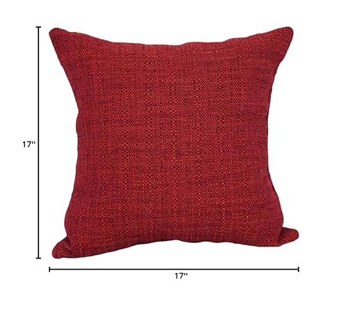 Blazing Needles Square Jacquard Throw Pillows, 17", Welby Pimento 4 Count