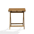 East West Furniture SECM3CWNA Selma 3 Piece Outdoor Conversation Bistro Set Contains a Square Acacia Wood Coffee Table and 2 Folding Side Chairs, 26x26 Inch, Natural Oil