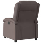 vidaXL Manual Recliner Chair for Living Room, Adjustable Recliner with Padded Seat & Backrest, Home Theater Seating with Side Pocket, Dark Brown Real Leather