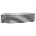 vidaXL Oval-Shaped Garden Raised Bed - Durable Powder-Coated Steel Planter - Weatherproof & - - Ample Planting Space - Ideal for