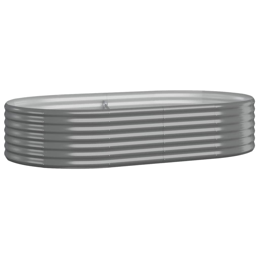vidaXL Oval-Shaped Garden Raised Bed - Durable Powder-Coated Steel Planter - Weatherproof & - - Ample Planting Space - Ideal for