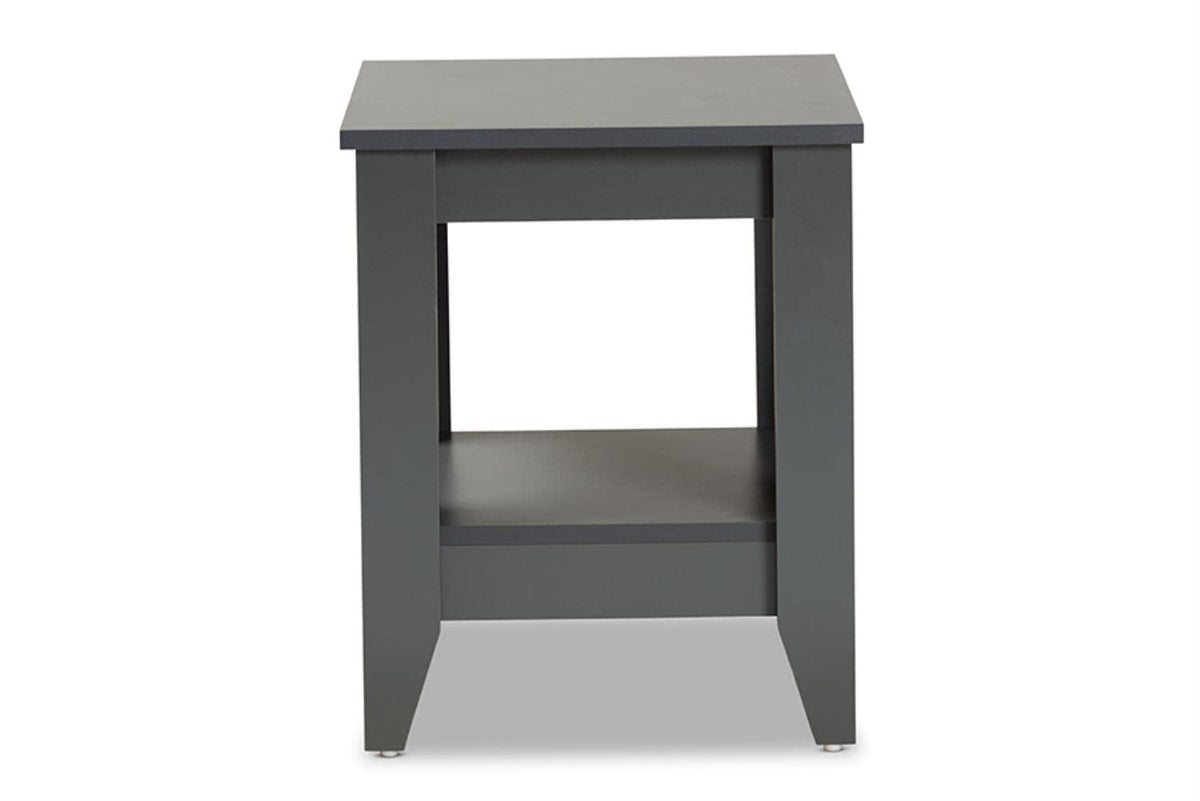 Baxton Studio Audra Grey Finished Wood Living Room End Table