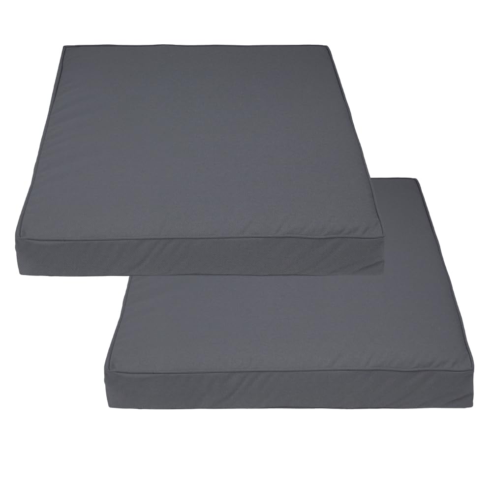 Covers & All Square Outdoor Cushion Slipcovers For Patio Furniture, Armchair, Water, Tear & Uv Resistant Pu Polyester Slipcover With Zippers (Pack Of 2) (28' L X 28' W X 4' Thick, Charcoal Gray)