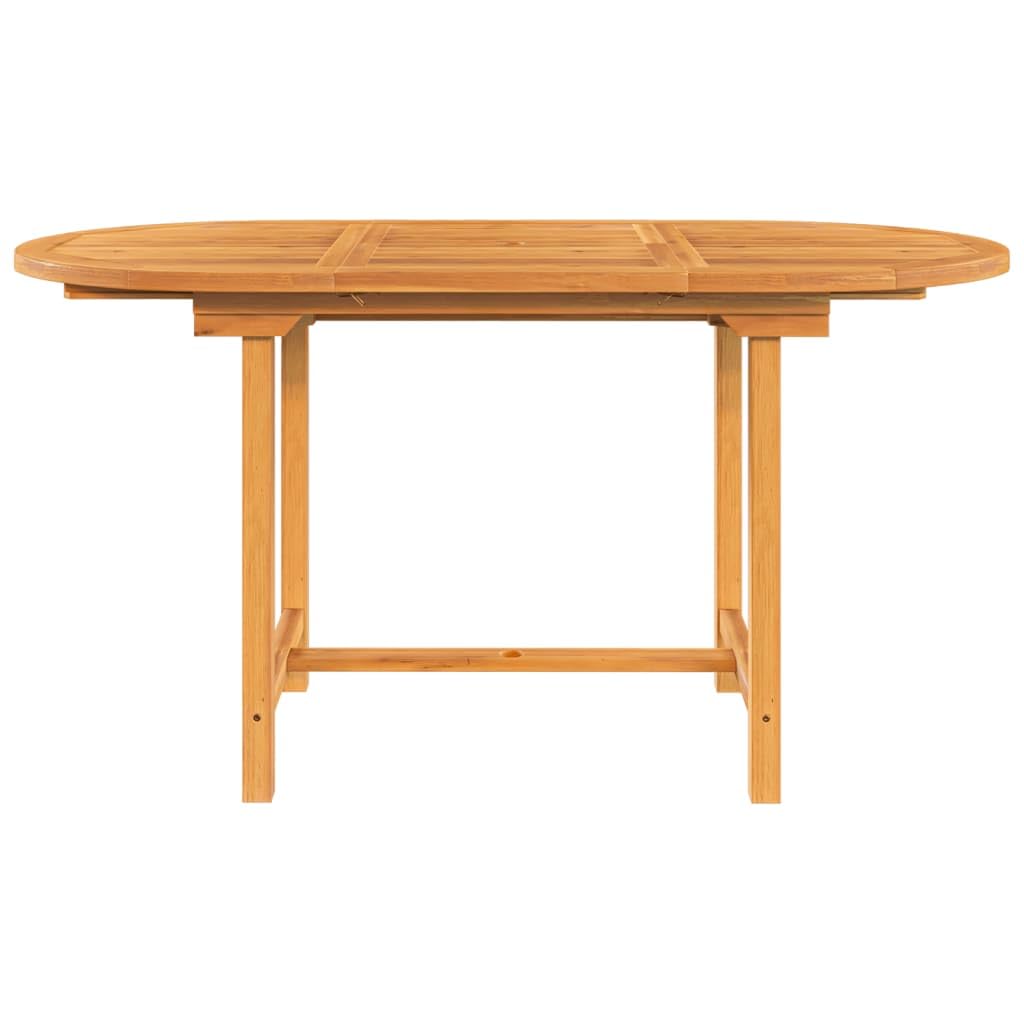 vidaXL Extendable Solid Teak Wood Patio Table 43.3"-63"x31.5"x29.5" - Weather Resistant Garden Furniture with Parasol Hole and Easy-Clean Surface