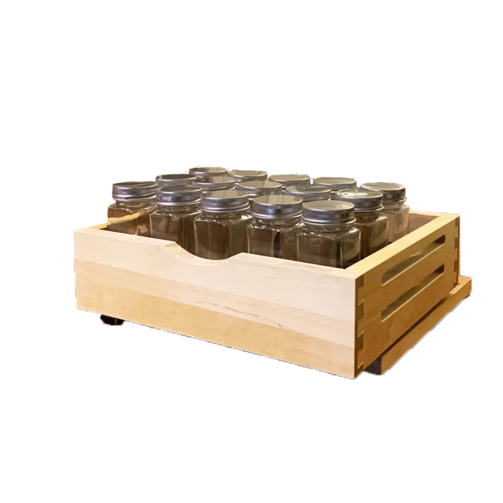 CabinetRTA Wood Pull Out Spice Rack Organizer for Cabinet  12(W) x 10(D) x 4(H) for Upper Kitchen Cabinets and Pantry Closet