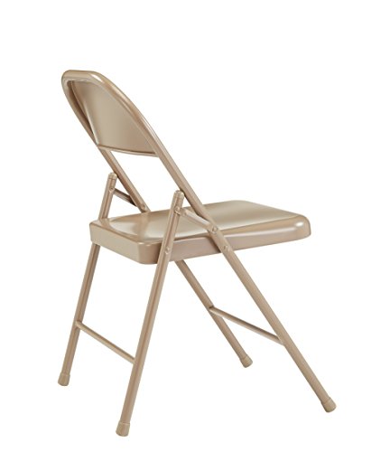 Steel Portable Folding Chairs by National Public Seating – 900 Series Premium Heavy-Duty Foldable Chairs for Indoor & Outdoor, Set of 4 – Comfortable, Durable, Institutional-Grade, Beige