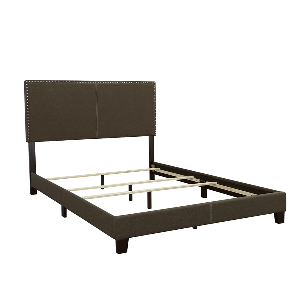 Coaster Home Furnishings Boyd Transitional Fabric Upholstered Queen Size Panel Bed Frame 50-inch Headboard Charcoal 350061Q