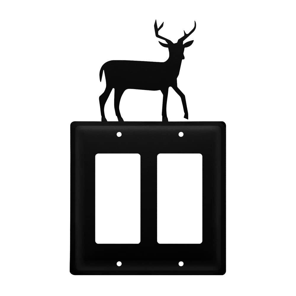 Village Wrought Iron Deer Double GFCI Cover