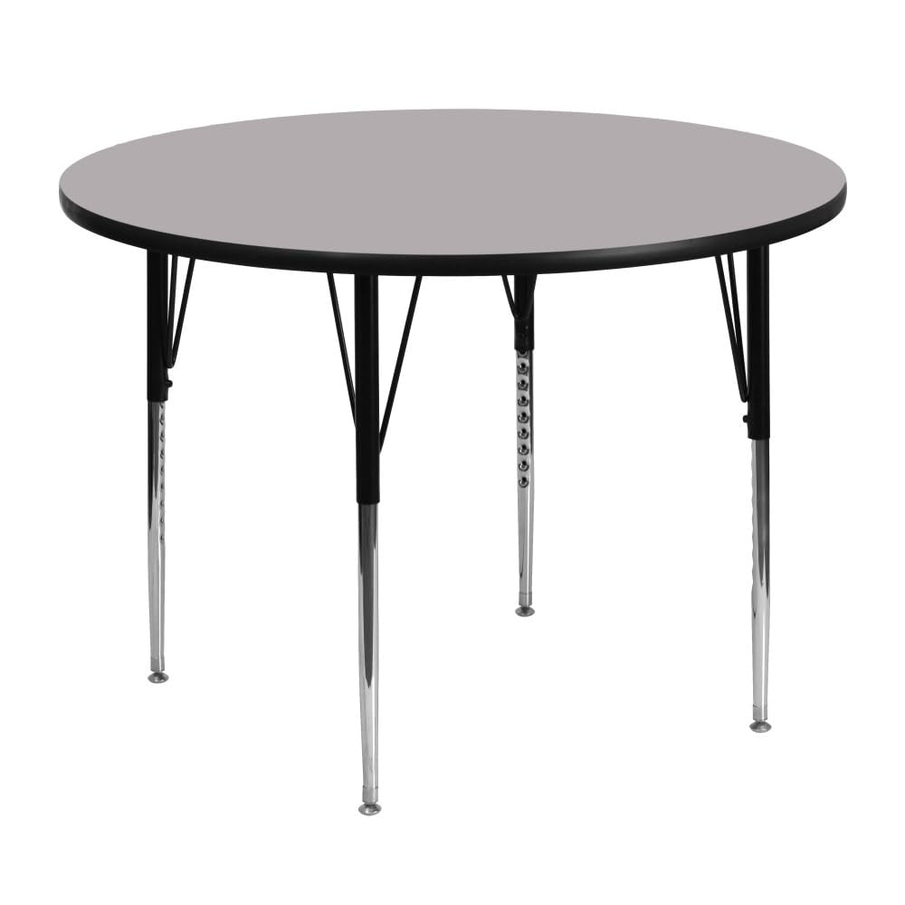 Flash Furniture Wren 48'' Round Oak Thermal Laminate Activity Table - Standard Height Adjustable Legs