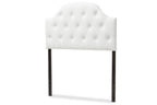 Baxton Studio Morris Modern and Contemporary White Faux Leather Upholstered Button-Tufted Scalloped Twin Size Headboard