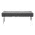 Pangea Home Hilda 17" Modern Velvet Upholstered Bench In Gray