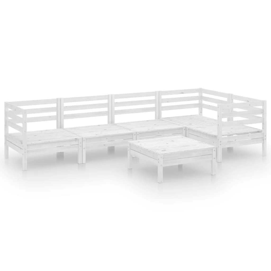 vidaXL 6 Piece Patio Lounge Set - Versatile Solid Pinewood Garden Furniture Set with Timeless Pallet Design, Weather-, Brown