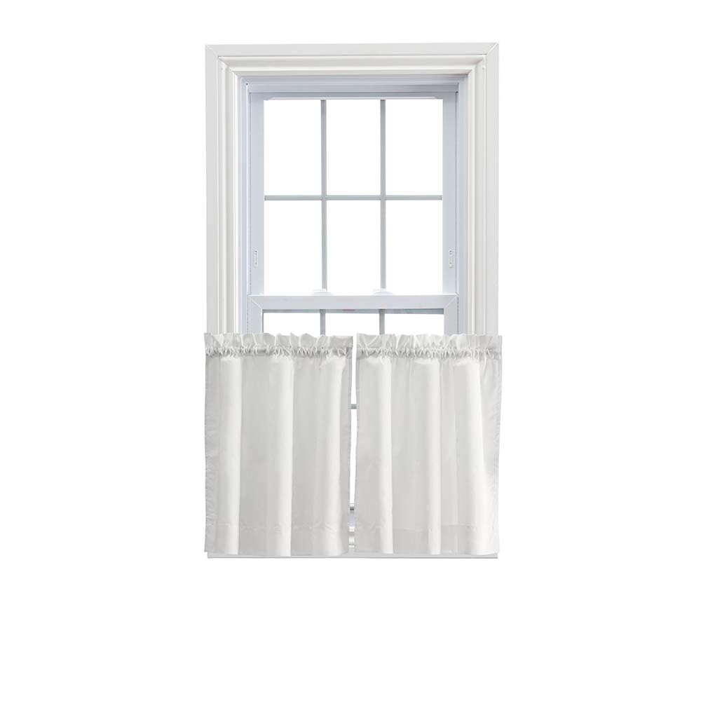 Ellis Curtain Stacey Sheer 56-by-36 Inch Tailored Tier Pair Curtains, Ice Cream, 56x36