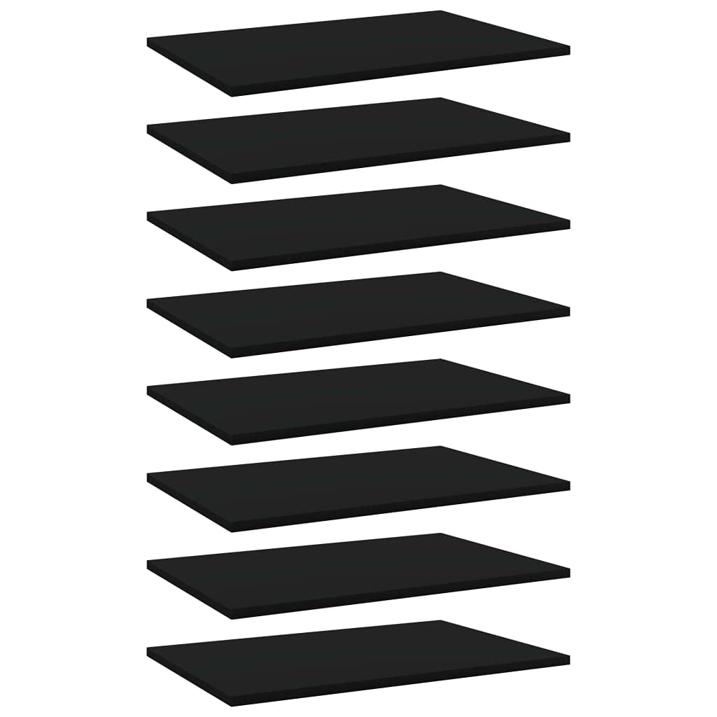 vidaXL - 8 Pcs Black Bookshelf Boards, Versatile Storage Option for Home or Office, Durable Engineered Wood, Easy to Clean, Modern Style
