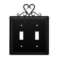 Village Wrought Iron Heart Double Switch Cover
