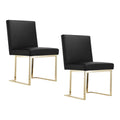 Pangea Home Dexter 18.5" Polyurethane/Metal Side Chair In Black/Gold (Set Of 2)