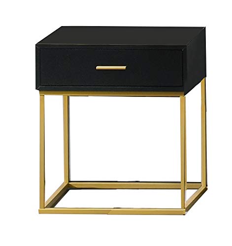 Bella E. Koba Nightstand, 1Drawer, Gold