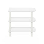 Furinno Turn-N-Tube 23-Inch 3-Tier Curved Freestanding Shoe Rack Storage Organizer, White/White