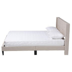 Baxton Studio Casol Mid-Century Modern Transitional Beige Fabric Upholstered Full Size Platform Bed