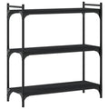 vidaXL Black Bookcase 3-Tier, Industrial Style Engineered Wood and Metal Frame for Home or Office, Easy to Assemble and Clean - 31.5"x11.8"x33.9"