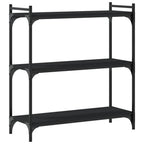 vidaXL Black Bookcase 3-Tier, Industrial Style Engineered Wood and Metal Frame for Home or Office, Easy to Assemble and Clean - 31.5"x11.8"x33.9"