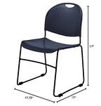 Commercialine® Multi-Purpose Ultra Compact Stack Chair, Navy Blue