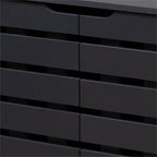 Baxton Studio Shirley Modern and Contemporary Dark Grey Finished 2-Door Wood Shoe Storage Cabinet with Open Shelves