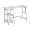 Convenience Concepts Designs2Go Trestle Desk 47 - Modern Desk or Vanity with Shelves, for Office, Dorm, Living Room, White Faux 