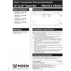 Moen Yb2324Ch Glyde Towel Bar, 24'', Chrome