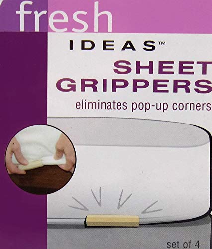 Bed Maker's FRESH IDEAS Grips - Adjustable Sheet Holders, 4 Count, White, Model FRE757XXASSTXX