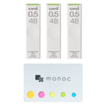 Uni Pencil Lead,'The Uni' Smudge-Proof Leads, 0.5Mm 4B, 3 Pack &'Monoc' Sticky Note(Japan Import)