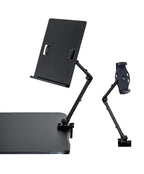 TrenDesks Document Copy Holder and Tablet/Cellphone Holder 2-in-1, Full Motion, Adjustable Height, Angle, and Direction, Black, Metal