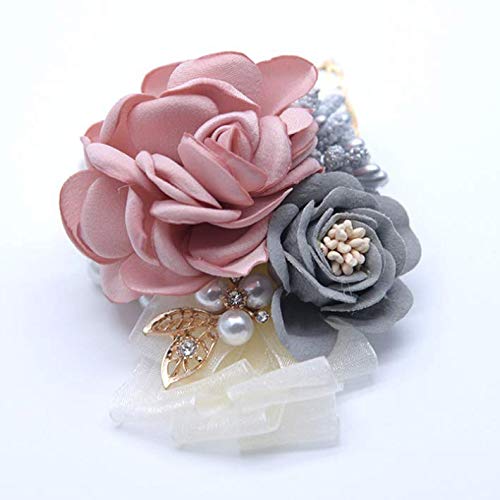 Teensery Wedding Bride Wrist Corsage Bridesmaid Wrist Flower Artificial Rose Faux Pearl Bracelet For Wedding Prom Party