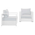 Modway Tahoe Aluminum 2-Piece Patio Set In White White