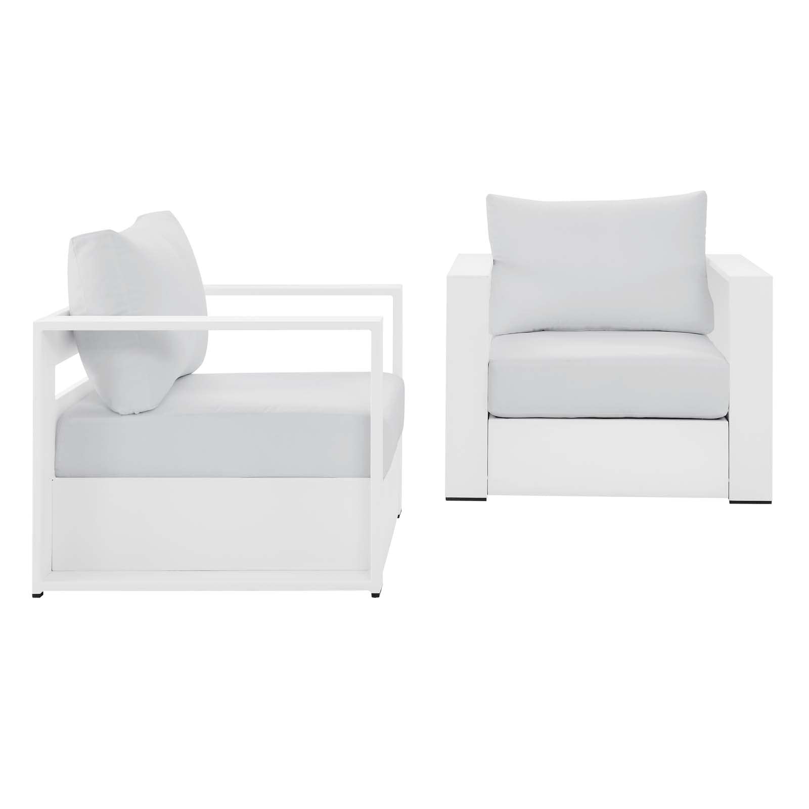 Modway Tahoe Aluminum 2-Piece Patio Set In White White