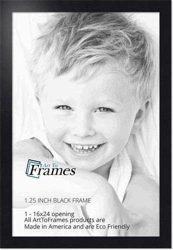 ArtToFrames 16x24 Inch Black Picture Frame, This 1.25 Custom Poster Frame is Black Steel Style, for Your Art or Photos, WOMBW26-