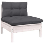 vidaXL Solid Wood Pine Patio Lounge Set 3 Piece with Cushions Garden Outdoor Lawn Yard Terrace Balcony Wooden Seat Seating Sofa Chair Furniture