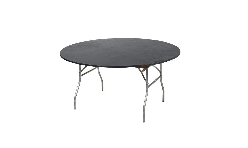 Kwik-Covers 60' Round Fitted Plastic Table Covers, 5 Pack (Black)