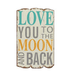 Creative Co-Op Love You To The Moon And Back Distressed Wood Wall Plaque