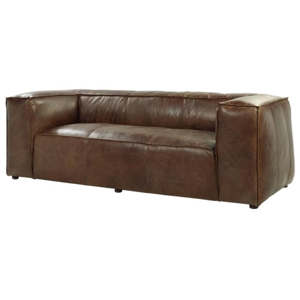 Acme Brancaster Sofa in Retro Brown Top Grain Leather