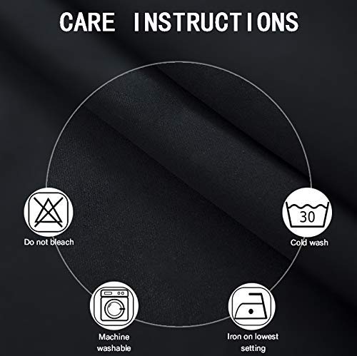 Lemomo 100% Blackout Curtains 40 X 63 Inch/Black Curtains 2 Panels With Black Liner/Double Layer Full Room Darkening Bedroom Cur