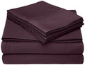 Home Collection Micro Caress Luxurious Sheet Set, 90GSM 3 -Piece Twin with 1 Additional Pillowcase, Eggplant Color